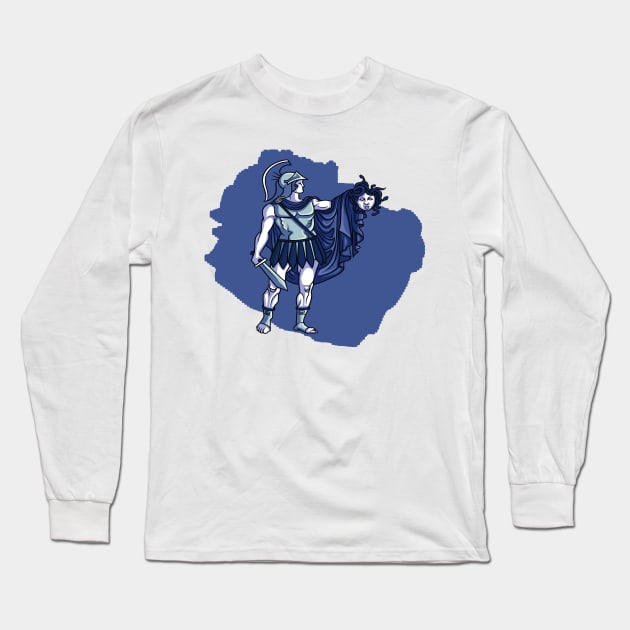 Blue knight with head Long Sleeve T-Shirt by Made the Cut